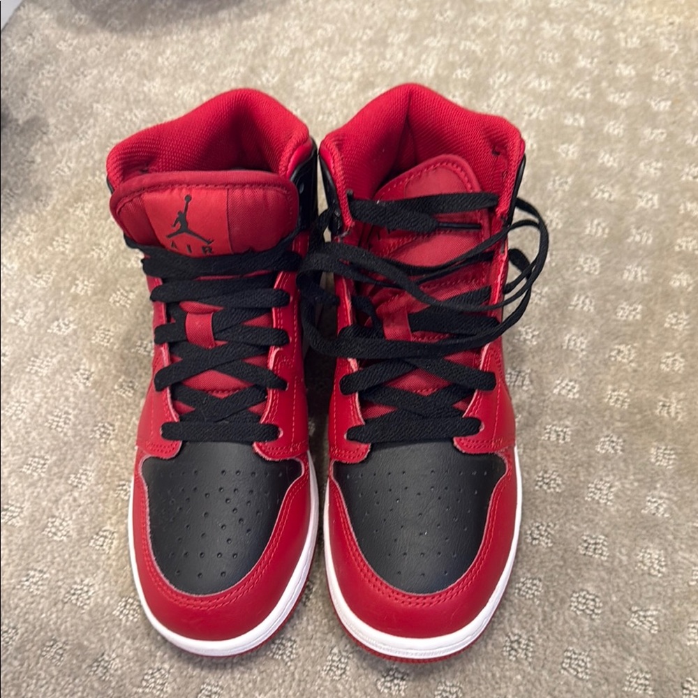 Nike Red and Black High-Top Sneakers